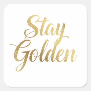 Sticker Carré Chic Gold Script Motivation Message