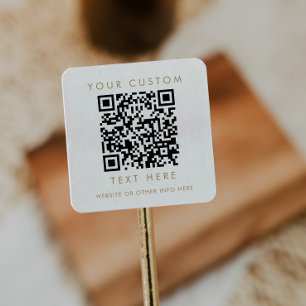 Sticker Carré Chic Gold Typographie Petite entreprise personnali