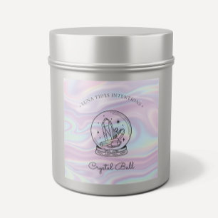 Sticker Carré Chic Holographique Magique Intention Candles Étiqu