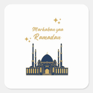 Sticker Carré Chic Moderne Minimal Greeting de Ramadan