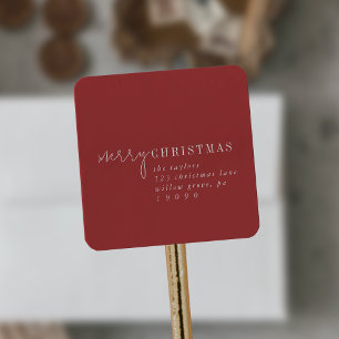 Sticker Carré Chic moderne   Red Merry Christmas Retourner l'adr