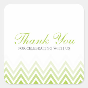 Sticker Carré Chic Neon Green Ombre Chevrons