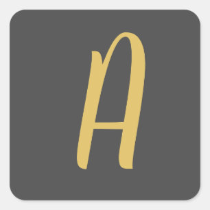 Sticker Carré Chic or couleur Monogramme Professional Calligraph