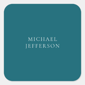 Sticker Carré Chic Plain Dark Teal Color Personalized Custom