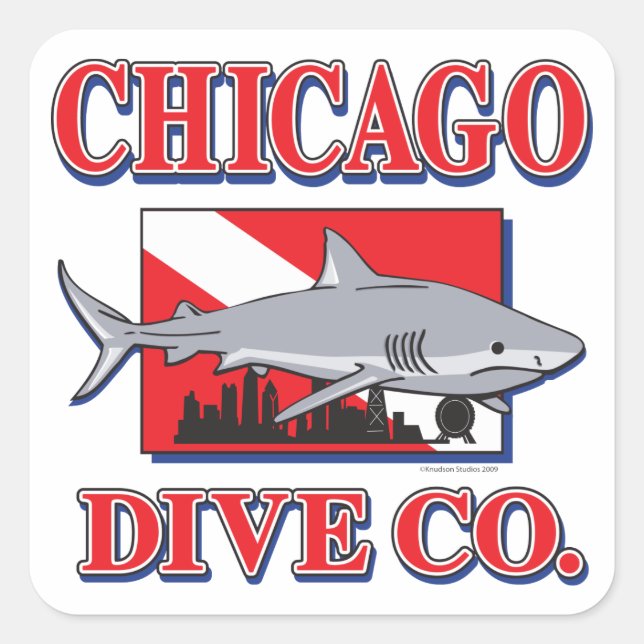 Sticker Carré Chicago Dive (Devant)
