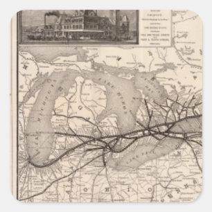 Sticker Carré Chicago et Grand Trunk Railway