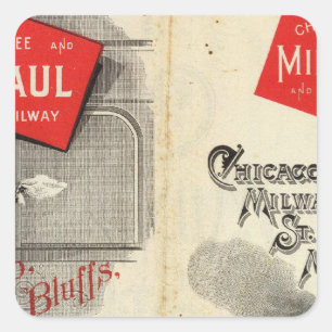 Sticker Carré Chicago Milwaukee et St Paul Railway