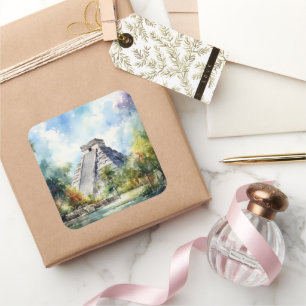 Sticker Carré Chichen Itza