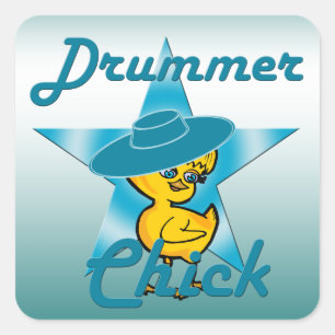 Sticker Carré Chick batteur #7