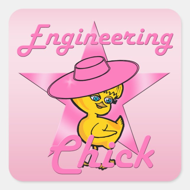 Sticker Carré Chick d'ingénieur #8 (Devant)