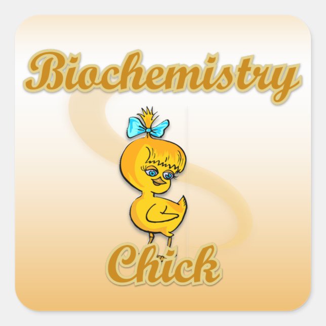 Sticker Carré Chick en biochimie (Devant)