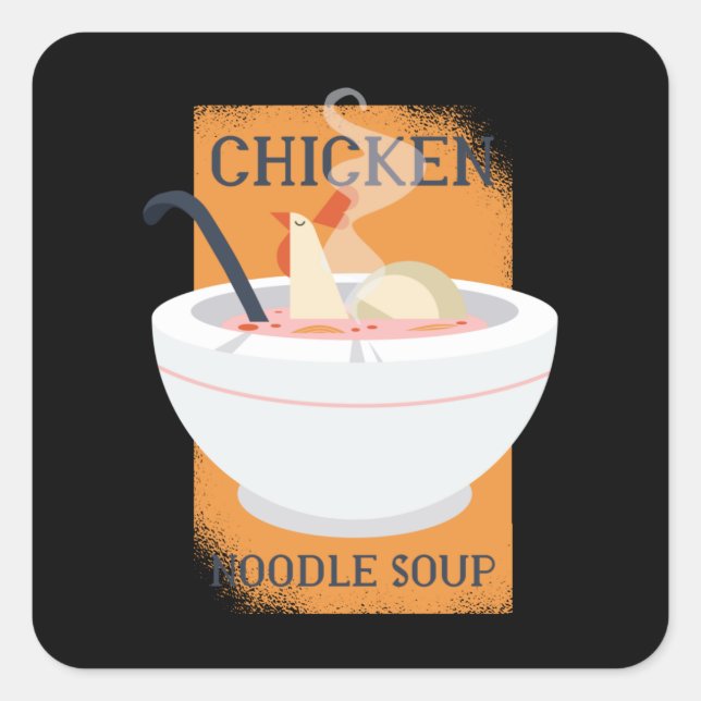 Sticker Carré Chicken noodle soup (Devant)