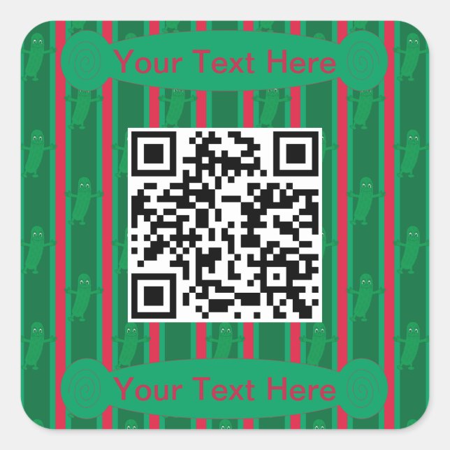 Sticker Carré Chicket de Noël amusant et fantaisiste QR Code (Devant)