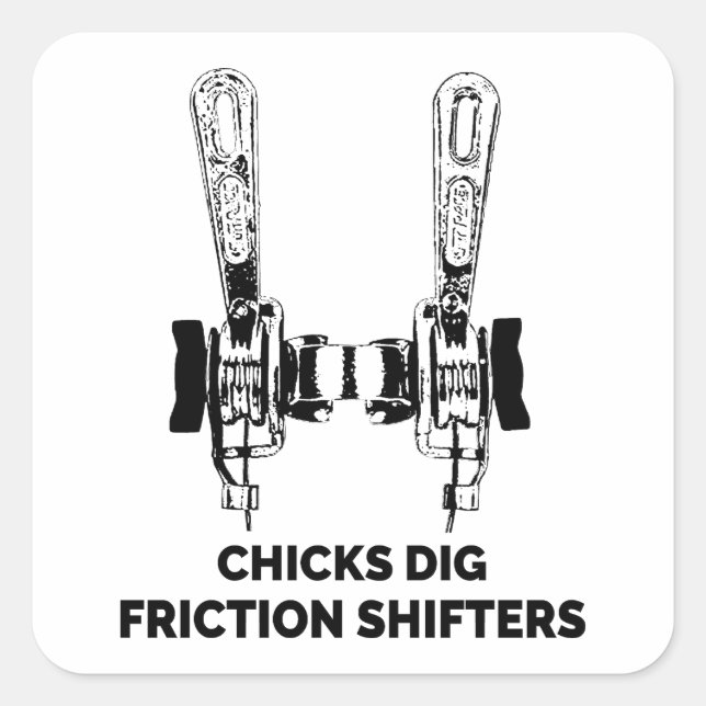 Sticker Carré Chicks Creg Friction Shifters Bicycle (Devant)