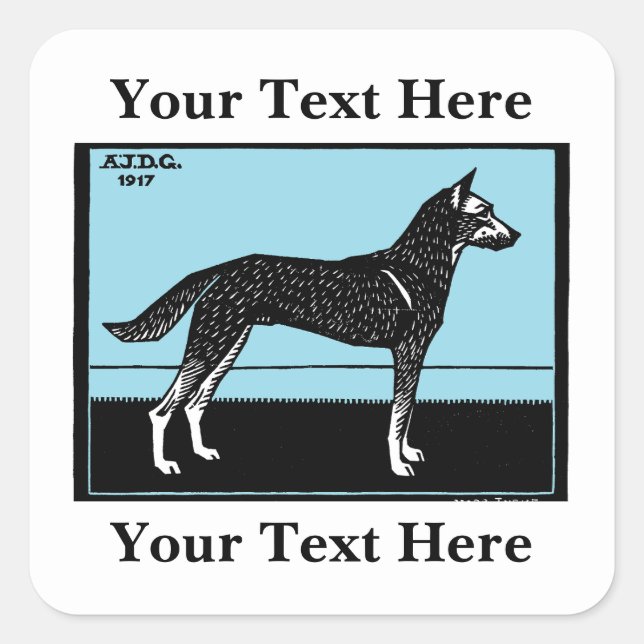 Sticker Carré Chien (1917) Julie de Graag (Devant)