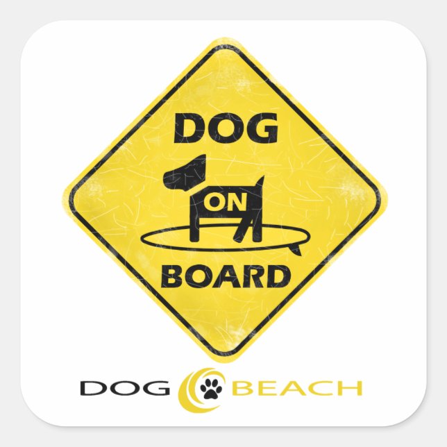 Sticker Carré Chien à bord (Devant)
