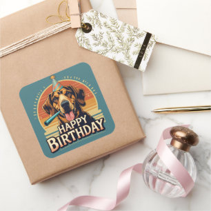 Sticker Carré Chien à col afghan coloré