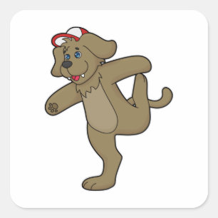 Sticker Carré Chien au Yoga Fitness