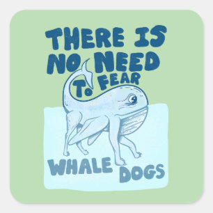 Sticker Carré Chien baleine créature drôle