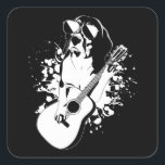 Sticker Carré Chien beagle portant des lunettes de soleil Jouant<br><div class="desc">Chien beagle Portant des lunettes de soleil Jouant Acoustique Guitare Cool Musicien Guitariste Design familial Cadeau Carré Sticker Classic Collection.</div>