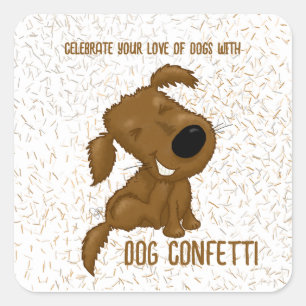 Sticker Carré Chien Confetti Chedding Chien