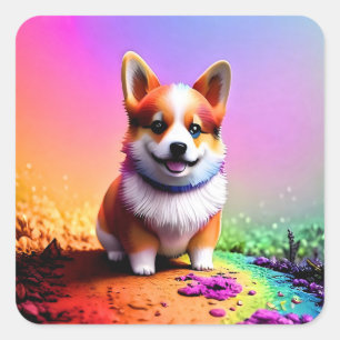 Sticker Carré Chien de Chien de Chien de Chien De Chien De Chien