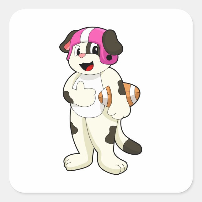 Sticker Carré Chien de football Sports (Devant)