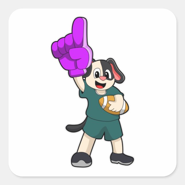 Sticker Carré Chien de football Sports (Devant)