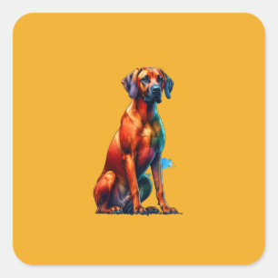Sticker Carré Chien de Rhodesian Ridgeback