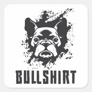 Sticker Carré Chien de taureau Français Chien de Chien Vintage D