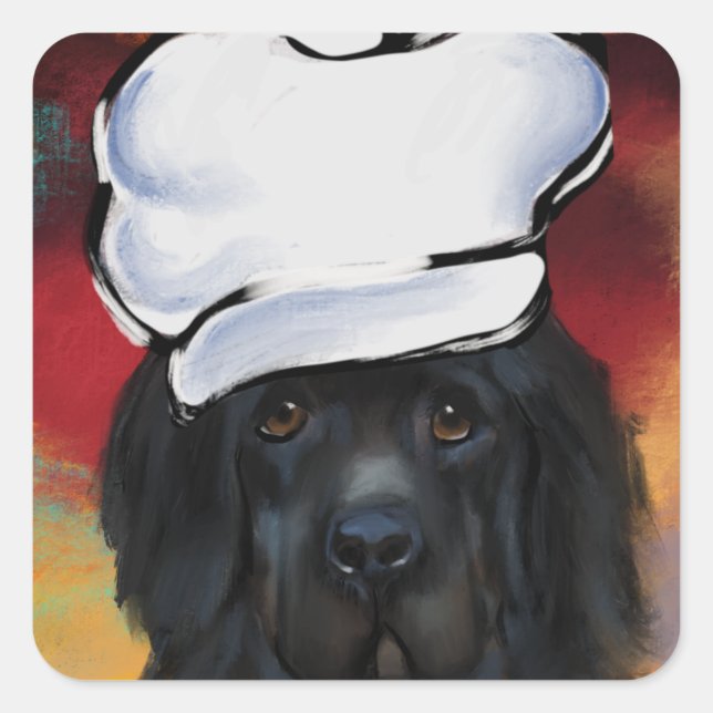 Sticker Carré Chien de Terre-Neuve                       (Devant)