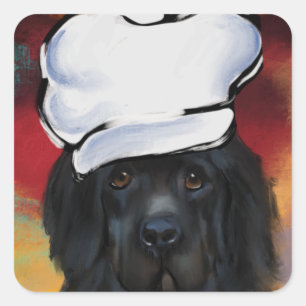 Sticker Carré Chien de Terre-Neuve                      