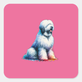Sticker Carré Chien Komondor