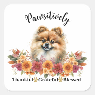 Sticker Carré Chien Mignon Absolument Reconnaissant Bienheureux
