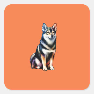 Sticker Carré Chien suédois Vallhund
