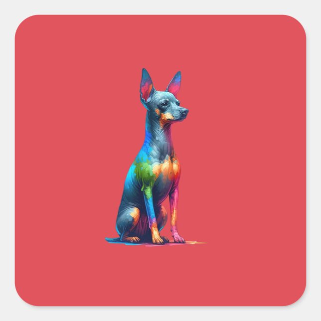 Sticker Carré Chien Xoloitzcuintli (Devant)