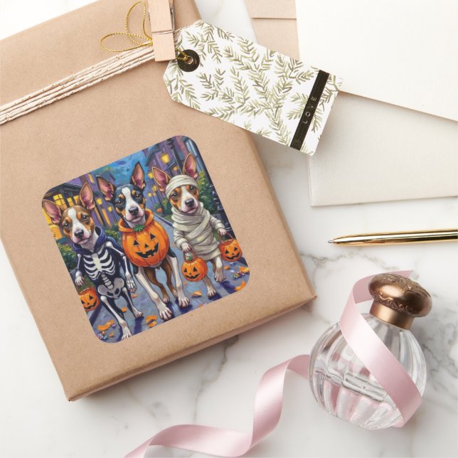 Sticker Carré Chiens de Chesapeake Bay Terrier Costumes d'Hallow (Cadeaux)