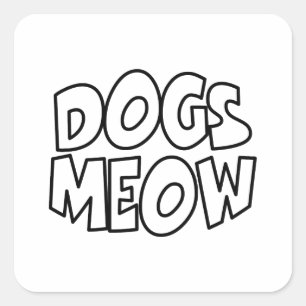 Sticker Carré Chiens Meow