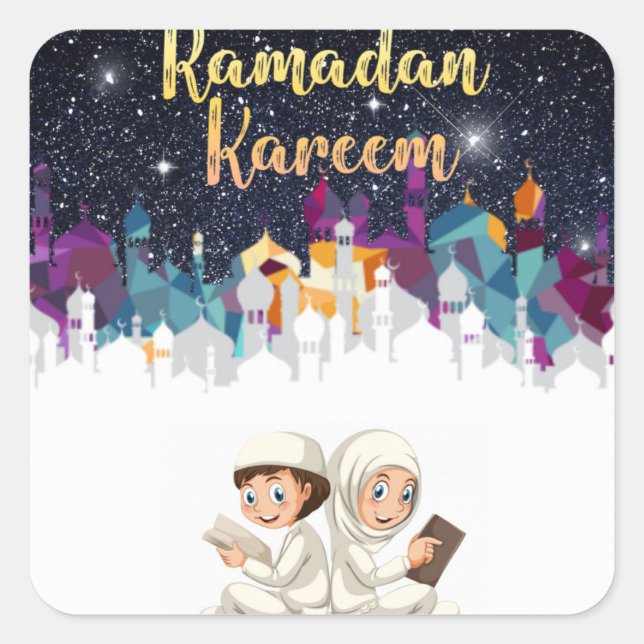 Sticker Carré Chiffre Ramadan (Devant)