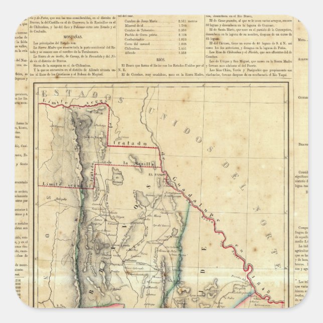 Sticker Carré Chihuahua, Mexique (Devant)