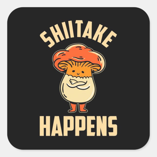 Sticker Carré Chiitake aux champignons (Devant)