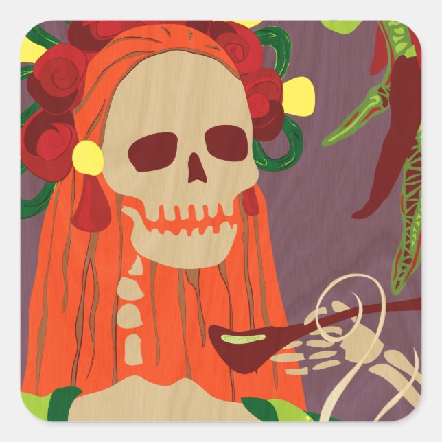 Sticker Carré Chili (Devant)