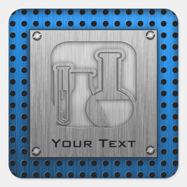 Sticker Carré Chimie à aspect métallique brossé (Devant)