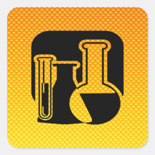 Sticker Carré Chimie orange jaune