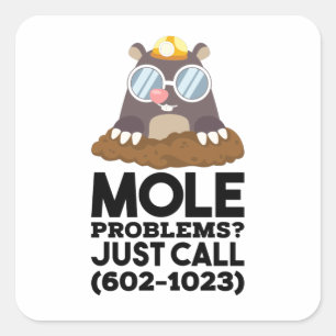 Sticker Carré Chimie - Problèmes de mole