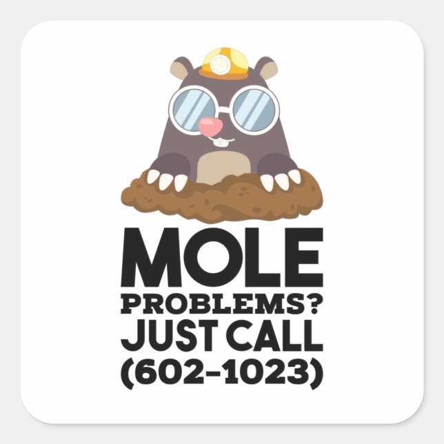 Sticker Carré Chimie - Problèmes de mole (Devant)