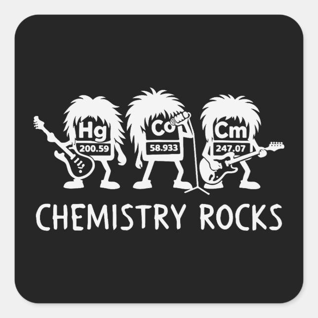 Sticker Carré Chimie Rocks Science Rock Band (Devant)