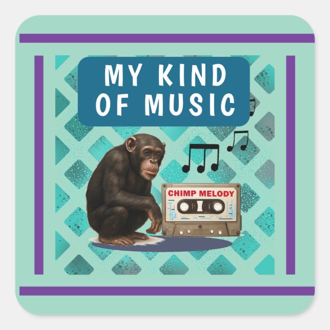 Sticker Carré chimpanzee  (Devant)