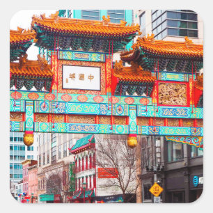 Sticker Carré Chinatown. Washington, DC, États-Unis