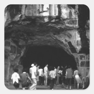 Sticker Carré Chine Ancienne Guilin Brocart Plissé Colline 1970